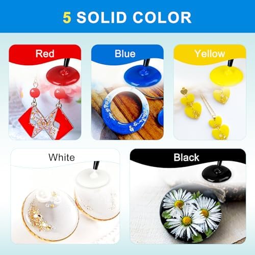 Teexpert UV Resin Kit, 500g Opaque Colored UV Resin Large Capacity Hard Type, Odorless & Low Shrinkage, Vibrant Color for Jewelry Making, Crafts, Keychain, Small Decoration - Image 3
