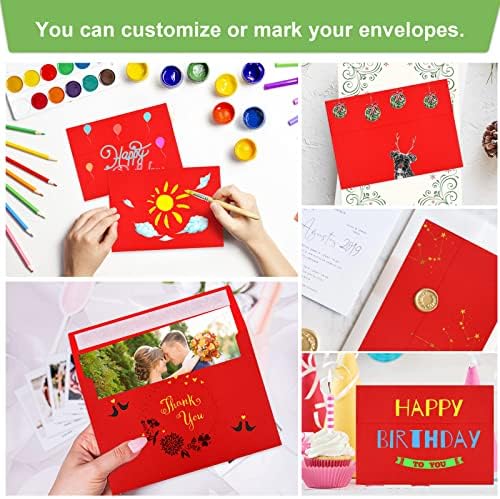 140 Packs A4 Envelope Red, 4x6 Photo Envelopes for Invitations, Envelopes Self Seal for Weddings, Baby Shower, Photos, Postcards, Greeting Cards, Mailing - Image 5