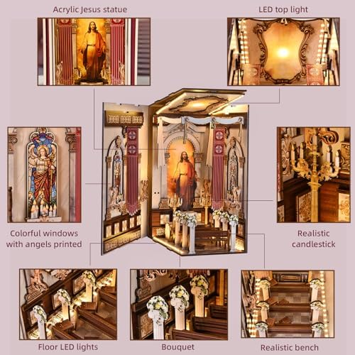 Book Nook Kit, Simple Booknook Bookend, Miniature Dollhouse House Kit - Image 5