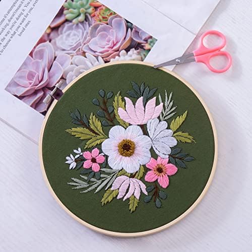 Bonroy 4 Sets Embroidery Set for Beginners, Art Craft, Easy Sewing Embroidery Kit Includes Embroidered Clothes with Patterns, Embroidery Hoops, Instruction Manual, Color Stitch Set (3) - Image 6