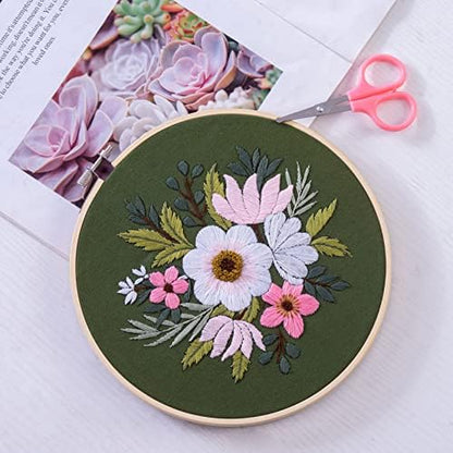 Bonroy 4 Sets Embroidery Set for Beginners, Art Craft, Easy Sewing Embroidery Kit Includes Embroidered Clothes with Patterns, Embroidery Hoops, Instruction Manual, Color Stitch Set (3) - Image 6