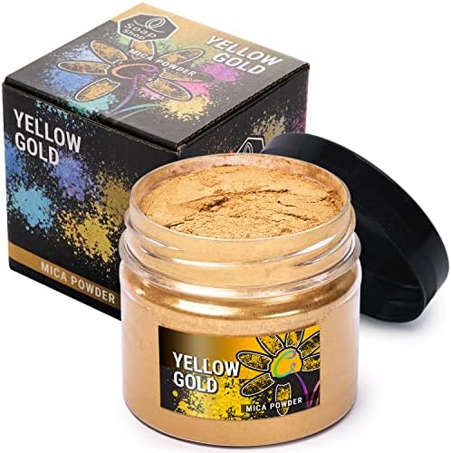 Yellow Gold Mica Powder for Resin Coloring 2 oz - Pigment Powder for Nails by ALEXES