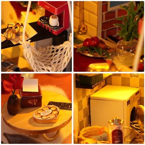 Miniature House Kit, DIY Dollhouse Kit with Dust Cover for Adults - Image 4