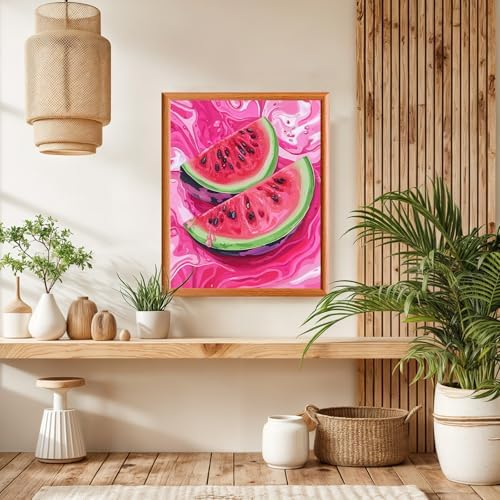 Lxmsja Watermelon Paint by Numbers Kit for Adults, Fresh Color Acrylic Paint by Numbers for Adults Beginner, DIY Craft Supplies Oil Painting Kits for Home Wall Decor 16x20 inch (No Frame) - Image 4