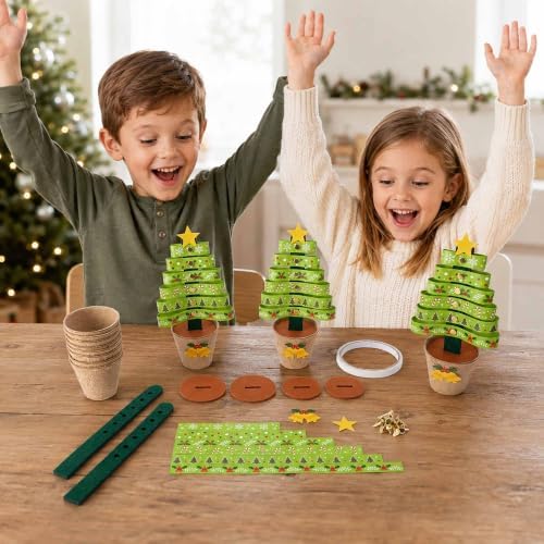30 Sets Christmas Tree Pot Craft Kit, Standing Paper Xmas Tree DIY Bulk - Image 7