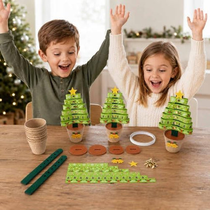 30 Sets Christmas Tree Pot Craft Kit, Standing Paper Xmas Tree DIY Bulk - Image 7