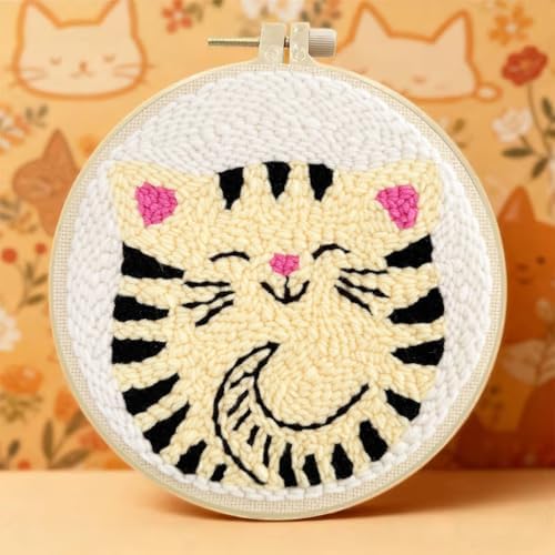 TCDZMYGS Punch Needle Kit for Beginners Adults-Cute Cat,with Video Tutorial by TCDZMYGS