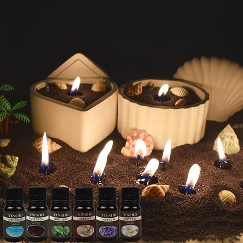Pearled Candle Sand Set - 2.2Lb Sand Wax, 50X 6” Wicks, 6X Essential Oils, 2X Candle Jars with Lids, Smoke Free Powder Snow Halloween Candles, Over 240 Hours Burn Time DIY Candle Making Kit, Black by Pansyling