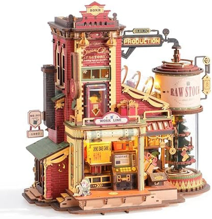 ROKR 3D Puzzle for Adults Christmas Dream Gift Factory DIY Miniature House by TOASSEMBLETOEXPLORE