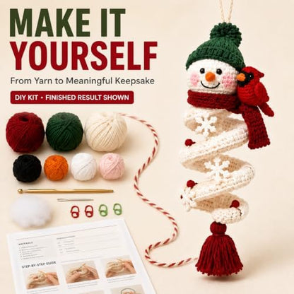 Crochet Snowman Spiral Ornament DIY Kit, Christmas Craft for Adults - Image 2