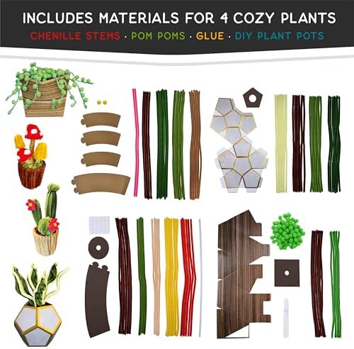 WeVeel Cozy Craftworks Chenille Stem Craft Kit (Plants) - Image 2