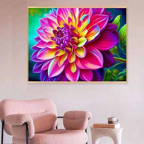 MaiMMaledy Paint by Numbers Kit for Adults Beginners, 8Wx12L inch Canvas Pictures with Framed, Drawing Painting Works with Wooden Triangle Easel, Acrylic Pigment, Lotus Flower - Image 6