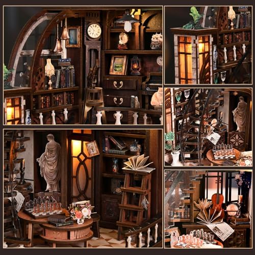 Book Nook Kit, Bacchus Bookstore DIY Miniature House Kit, 339Pcs - Image 2