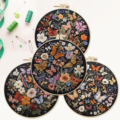 SCECALA 4 Pack Butterfly Flower Embroidery Kit for Beginners - Image 6