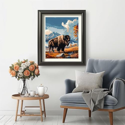 Natuyalo Paint by Numbers for Adults Beginner, Bison Acrylic Easy Paint by Numbers Kits Animal Craft Kits for Adults Suitable for Home Wall Decoration Flameless 16x20 Inch - Image 3