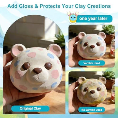 Lezmarket 200ml Air Dry Clay Glaze and 48 Pcs Clay Tools Kit, (Gloss) - Image 3