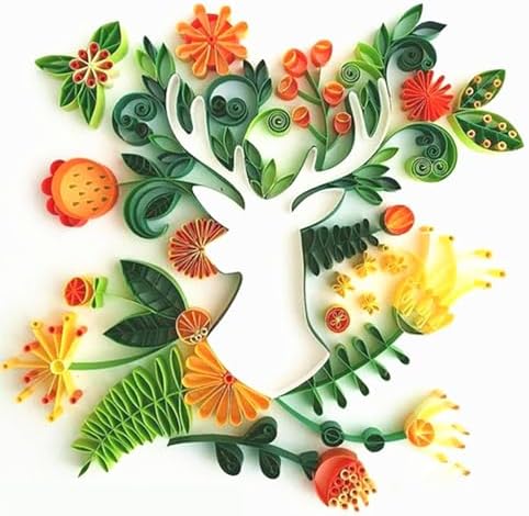 Elk Paper Quilling Kit Paper Quilling Adult Craft Great for DIY Craft Workshop, Home Decoration, Birthday Gift,Adult Friend interaction.It's Suitable for Adult and Craftsmen.Creative Stress Reliee. by MerainMe
