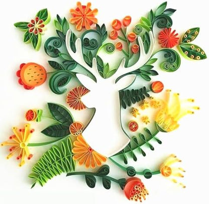 Elk Paper Quilling Kit Paper Quilling Adult Craft Great for DIY Craft Workshop, Home Decoration, Birthday Gift,Adult Friend interaction.It's Suitable for Adult and Craftsmen.Creative Stress Reliee. by MerainMe
