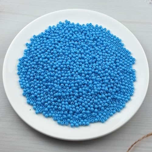 2000pcs Acrylic Round Beads for Crafts 4mm Resin Candy Color Spacer Beads with Hole for Jewelry Making Sewing Crafts Decoration Necklaces Bracelets Earrings Supplies(Sky Blue) - Image 2