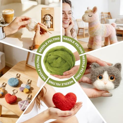 3.4oz Needle Felting Wool Calla Green for DIY Needle Craft Enthusiasts - Image 4