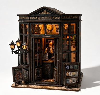 Book Nook Kit, DIY Miniature House Kit with Led Light for Adult and Teens, 3D Wooden Puzzles Book Nook, Tiny House, Gifts for Family and Friends (with Assembly Manual) by Evervalora
