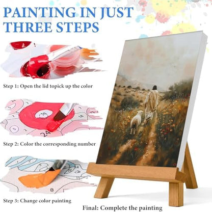 Jesus Paint by Numbers Kit for Adults Framed Canvas 12X16 in, Frameworkless - Image 6