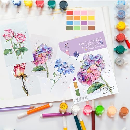Watercolor Coloring Workbook for Adults Water Colors Paint Adult Set - Image 3