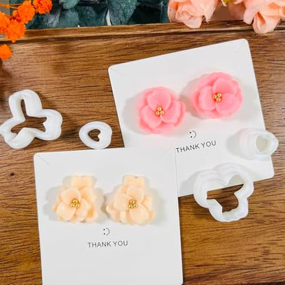 Xaekicr A2-3-1-Handmade Jewelry Pendant Crafting Kit,Flower Plastic Molds Set, DIY Polymer Clay Printing Tools - Image 4