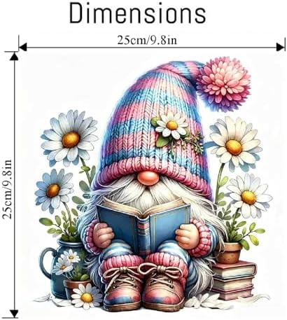 VIGEGU Gnome Paint by Numbers Kit for Adults Beginner with Framed,Book Flower Easy Adult Paint by Number Kits on Canvas DIY Painting for Beginners Art by Numbers for Home Wall Decor 10x10 Inch - Image 4