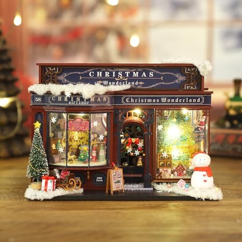 Christmas Miniature Dollhouse Kits, Tiny House Kit and Light - Image 6