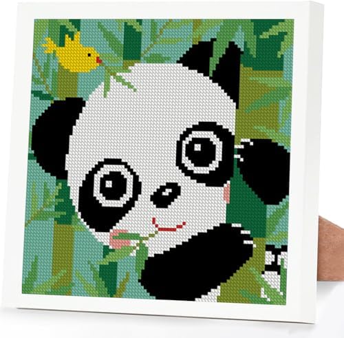 Lzyueyuan Panda Cross Stitch Kits for Beginners,Stamped Cross Stitch for Adults with Framed,Crafts for Girls 8-12 Embroidery Kit,11CT Cross-Stitch Arts and Crafts for Adults 8.7inX8.7in by Unknown