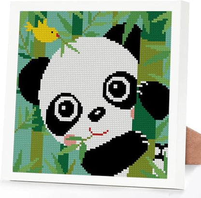 Lzyueyuan Panda Cross Stitch Kits for Beginners,Stamped Cross Stitch for Adults with Framed,Crafts for Girls 8-12 Embroidery Kit,11CT Cross-Stitch Arts and Crafts for Adults 8.7inX8.7in by Unknown