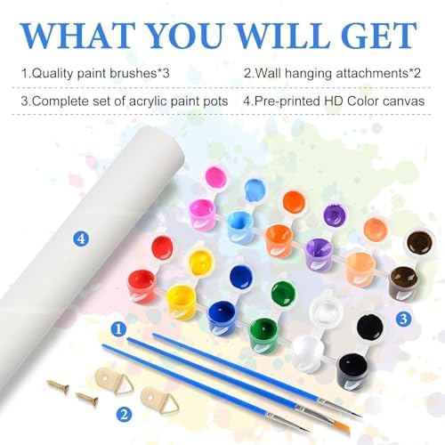 MIRCVSH Inspirational Paint by Numbers Kit for Adults,DIY Easy Unframed Scenery and Flowers Paint by Number Kits on Canvas,God Says Acrylic Oil Painting Art Crafts for Home Wall Decor 16x20 Inch. - Image 6