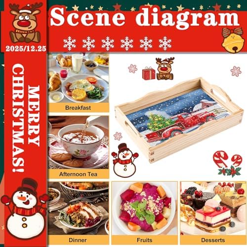 DOTSOPS Christmas Diamond Painting Serving Tray with Handle for Beginners - Image 6