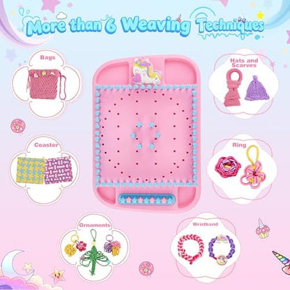 6-in-1 Friendship Bracelet Making Kit,Weaving Loom Kit Toys, 500+ Pcs Craft Kits For Kids,A multi-functional Weaving loom that can be used to make Bracelet, potholder, pendants, bags, hats and scarves - Image 2