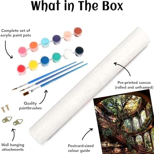 Forest Library Paint by Numbers Kit for Adults Beginner (Without Frame) - Image 7