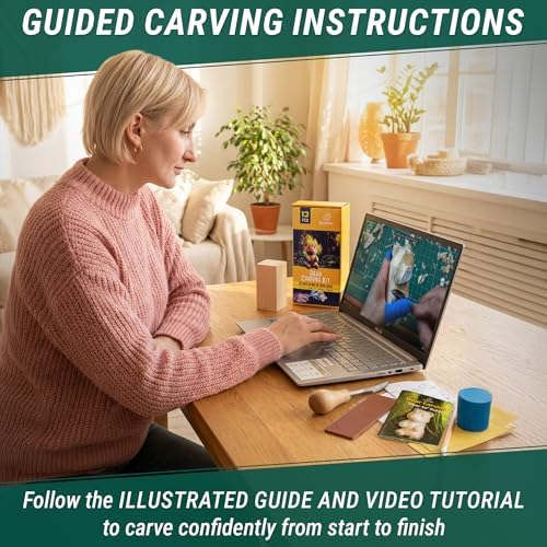 BeaverCraft Wood Carving Kit for Beginners DIY 05 - Whittling Kit with Wood Carving Knife & Basswood Blocks - Hobby Craft for Adults and Teens - Whittling Tools Set for Carvers - Image 5