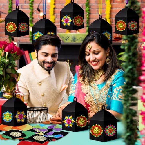 Maitys 16 Sets Diwali Lantern Craft Kit, Mandala Paper Lanterns for Adults - Image 6