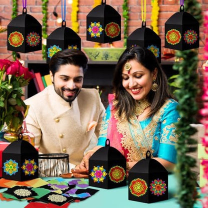 Maitys 16 Sets Diwali Lantern Craft Kit, Mandala Paper Lanterns for Adults - Image 6