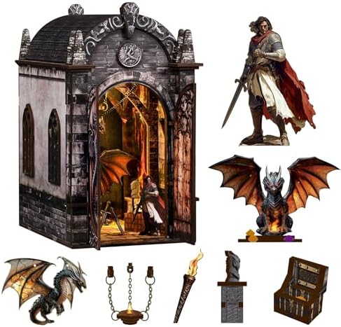 Roroom Book Nook Kit for Adults, Gothic Dragon Treasure House Building Kit by Roroom