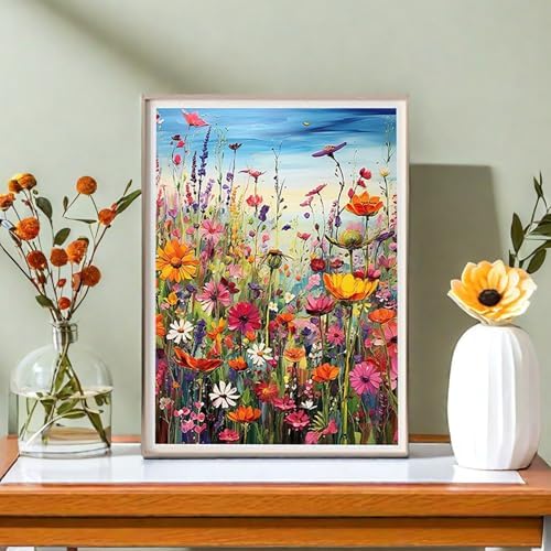 HITIRECOVI Wild Flowers Paint by Numbers Kits for Adults,Flower Paint by Numbers Kits,Adult Paint by Number Kits on Canvas Flowers,Home Wall Decor(16x20in) - Image 3