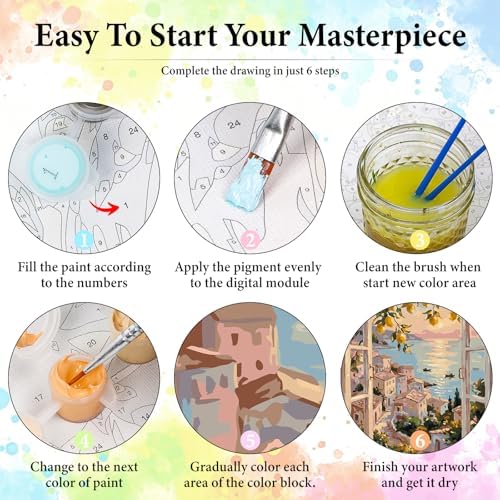 Lemon Tree Paint by Numbers Kit for Adults Without Frame 16x20 IN - Image 6