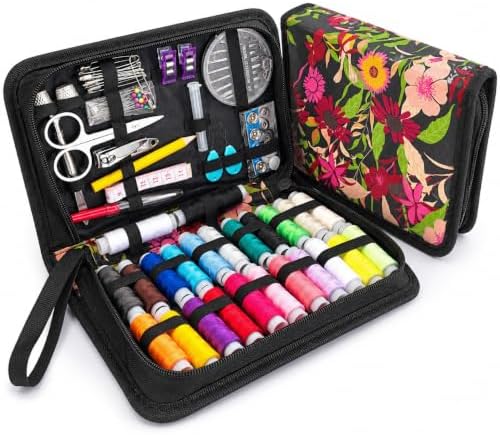 VelloStar Sewing Kit for Adults, Floral Needle and Thread Travel Repair Kit by VELLOSTAR