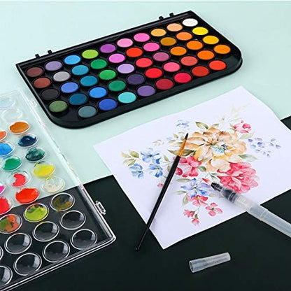 AROIC 48 Colors Watercolor Paint,Washable WaterColor Paint Set - Image 3