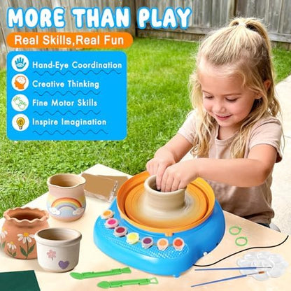 Weilim Pottery Wheel for Kids Beginners, Air-Dry Clay & Paint Kit Ages 6-12 - Image 4