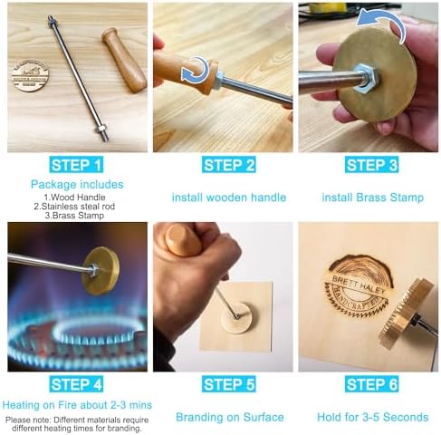 Custom Branding Iron for Wood Personalized Metal Burning Stamp for Leather Food Party Wedding Bread Making - Image 2