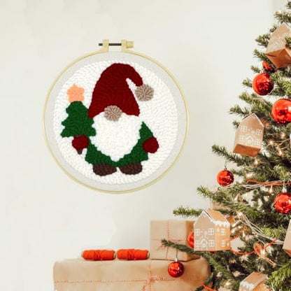 HYINUS DIY Punch Needle Kit for Beginners, All-in-One Embroidery Starter Set for Adults & Teens with Pre-Stamped Fabric, Soft Yarn & Adjustable 7.87IN Hoop for Wall Art & Home Decor Craft (Gnome) - Image 6