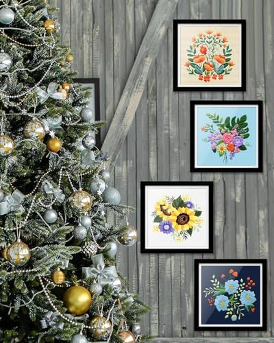 TINDTOP 4 Sets Embroidery Kit for Adults, Floral Embroidery Practice Kit for Beginners Include Embroidery Cloth Hoops Threads for Craft Lover Hand Stitch with Embroidery Skill Techniques - Image 6