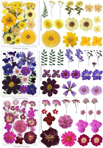 Bulk 410Pcs 11 Packs Mixed Real Natural Dried Pressed Flowers, Leaves & Pressing Floral Butterfly Stickers for Resin Molds, DIY Crafts, Jewelry Making, Candle & Soap Making with Tweezers - Image 5