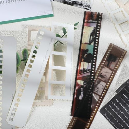 94Pcs Vintage Photo Themed Scrapbooking Kits, Movie Film Scrapbook Kit for Film Stickers and Journaling Supplies , Waterproof Album Tape Stickers for Journal Collage, Planner, DIY Craft Collage Album - Image 6